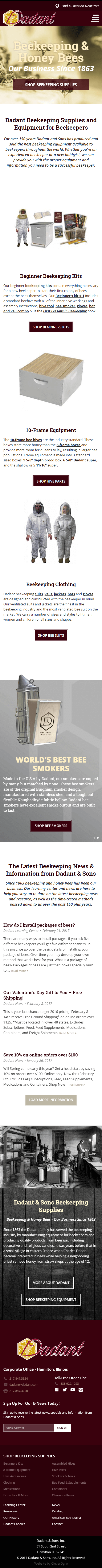 Mockup of Dadant & Sons website homepage by CleverOgre on mobile device