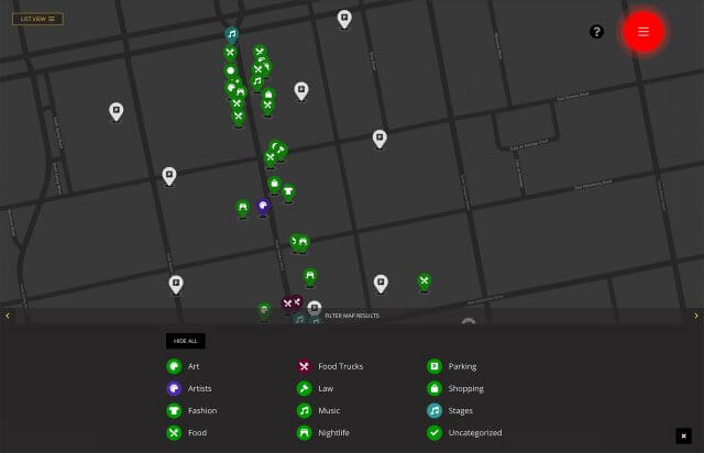 GPS-enabled map for Gallery Night Pensacola