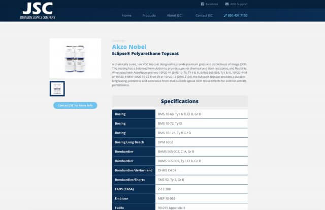 Johnson Supply Company product display system