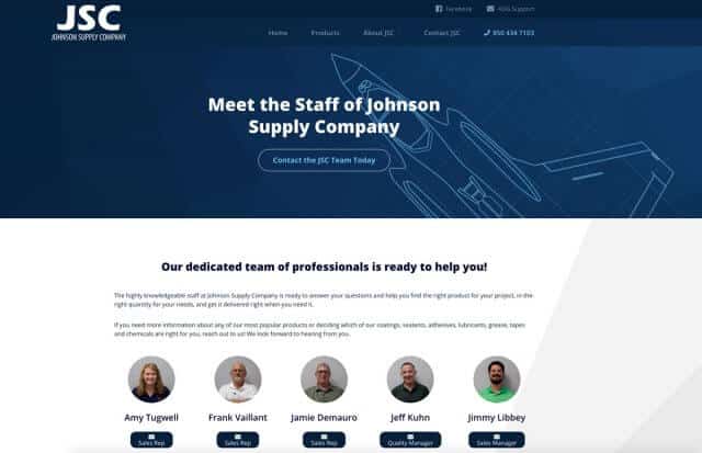 Johnson Supply Company staff page