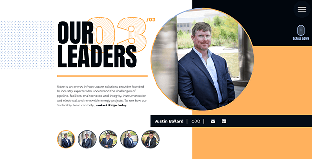 Ridge Who We Are minimalist bios