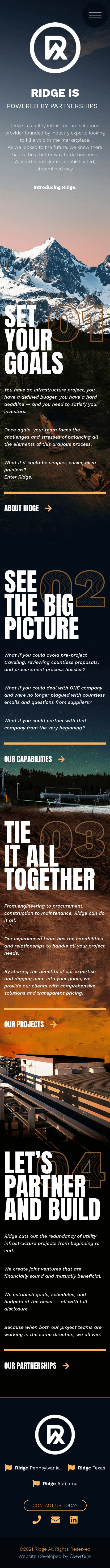 Ridge homepage mobile