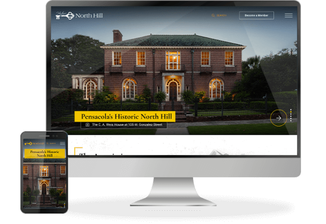 North Hill Preservation Association desktop and mobile screens